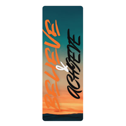 Believe and Achieve Rubber Yoga Mat